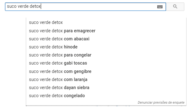 termos de pesquisa sugeridas do youtube