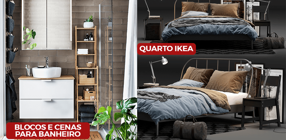 Segredo do Arquiteto: Blocos e Cenas para Banheiros, Quartos