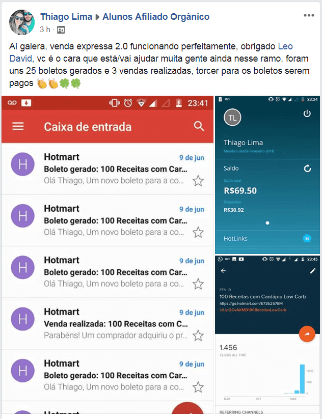 resultado Curso De Marketing Digital Para Afiliados Leonardo David