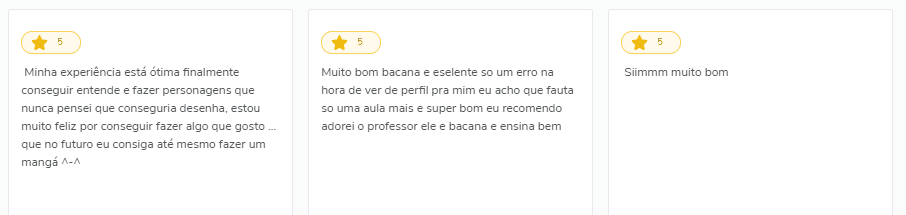 Depoimentos de alunos do Curso de Desenho Manimarts