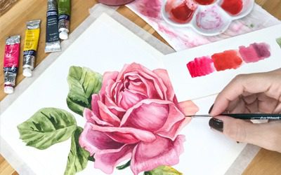Pintar flores com aquarela