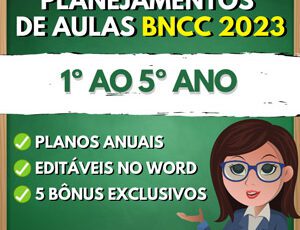 Planejamentos de aulas para o Fundamental do 1º ao 5º ano - BNCC 2023